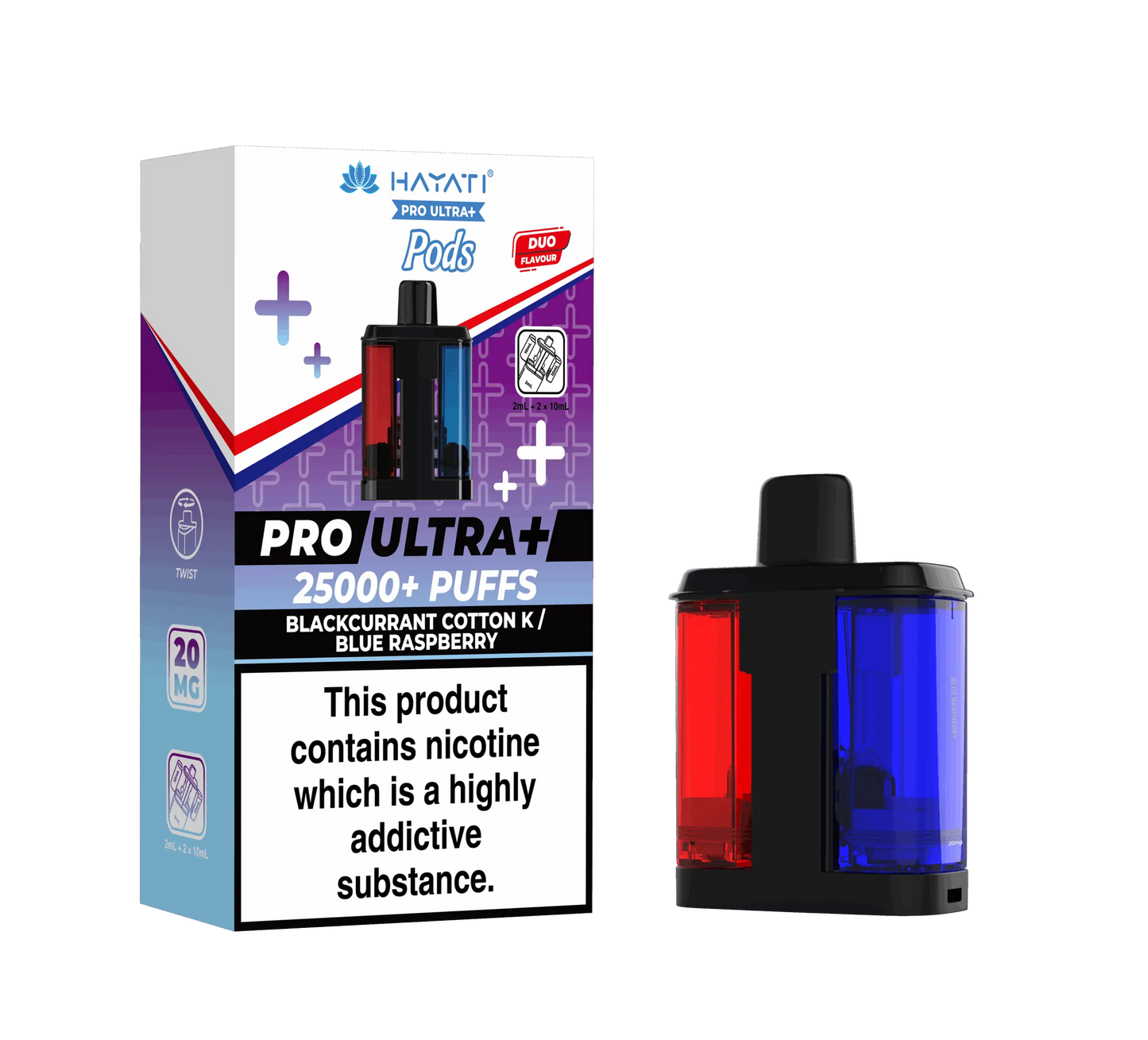 Hayati Pro Ultra Plus 25K Prefilled Pods - Blackcurrant Cotton K / Blue Raspberry image