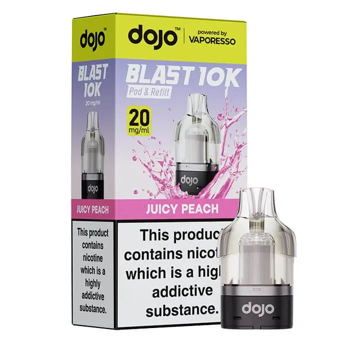 Vaporesso Dojo Blast 10K Prefilled Pod + 10ml Refill Container - Juicy Peach image