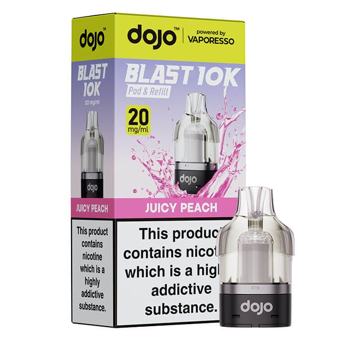 Vaporesso Dojo Blast 10K Prefilled Pod + 10ml Refill Container - Juicy Peach image