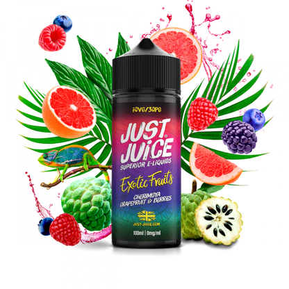 Just Juice 100ml E-Liquid Shortfill | Exotic | On Ice | Fusion Range  70/30 VG/PG - Cherimoya Grapefruit &amp; Berries image