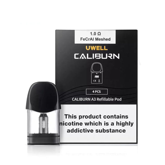 Uwell Caliburn A3, AK3 and AZ3 Replacement Pods - 4pcs/pack | 1.0 Ohm Mesh image 0