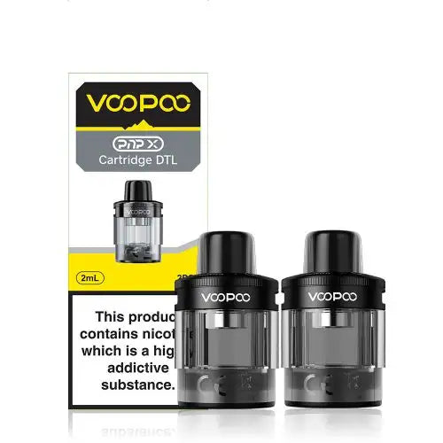 VooPoo PnP X MTL + DTL Replacement Pods | Drag X2 / S2 | 2pcs/pack - DTL (direct-to-lung), Black image