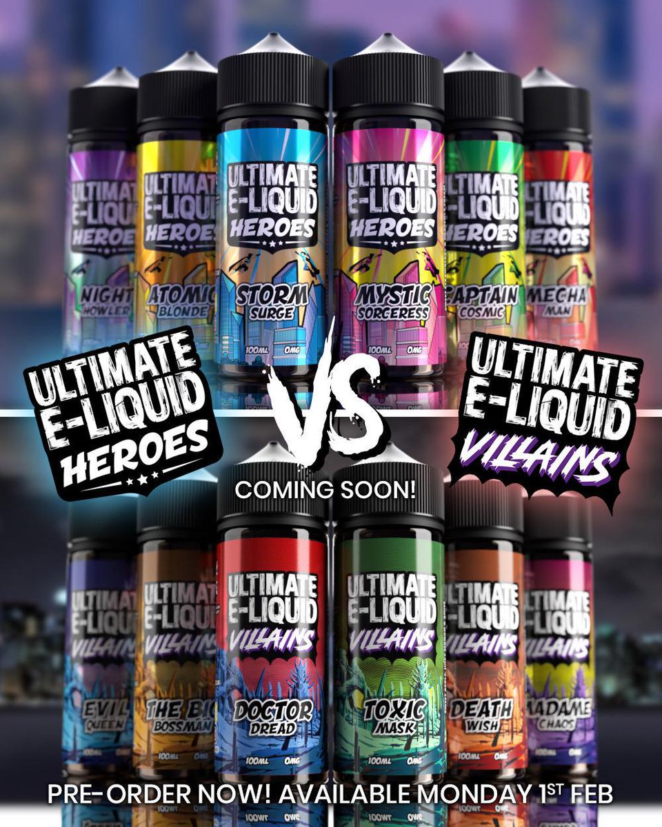 Ultimate Puff Premium E Liquid 100ml Shortfill l Heroes Range  70/30 VG/PG image 1
