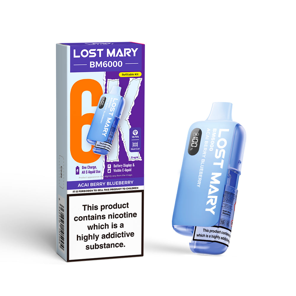 Lost Mary BM6000 Pod Kit – Rechargeable Refillable Vape | 6000 Puffs | 20mg