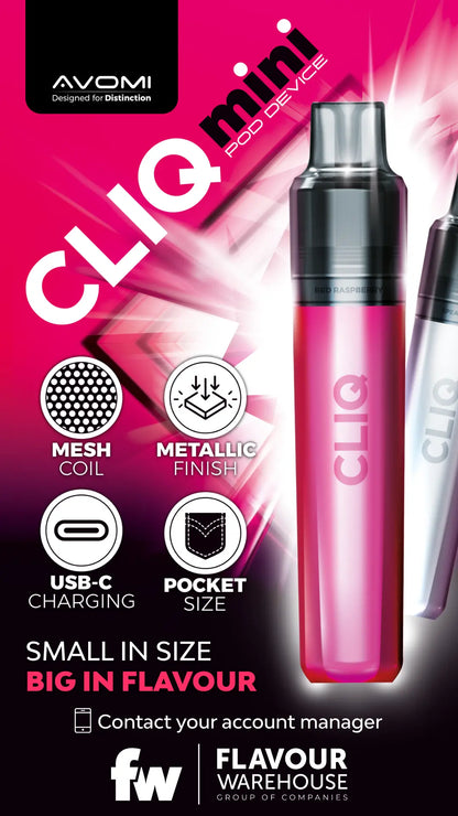 Avomi CLIQ Mini Prefilled Pod Kit (2ml + 4ml) | Upto 3000 Puffs Avomi