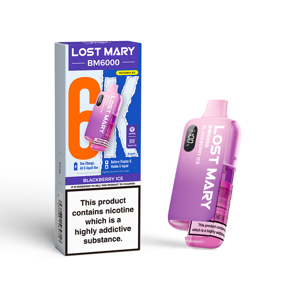 Lost Mary BM6000 Pod Kit – Rechargeable Refillable Vape | 6000 Puffs | 20mg
