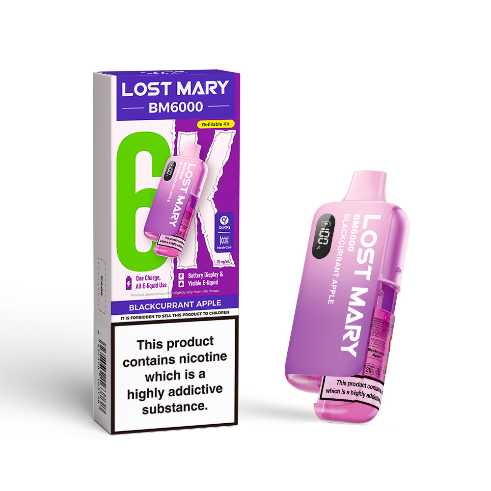 Lost Mary BM6000 Pod Kit – Rechargeable Refillable Vape | 6000 Puffs | 20mg