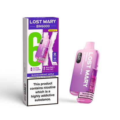 Lost Mary BM6000 Pod Kit – Rechargeable Refillable Vape | 6000 Puffs | 20mg