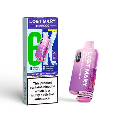Lost Mary BM6000 Pod Kit – Rechargeable Refillable Vape | 6000 Puffs | 20mg