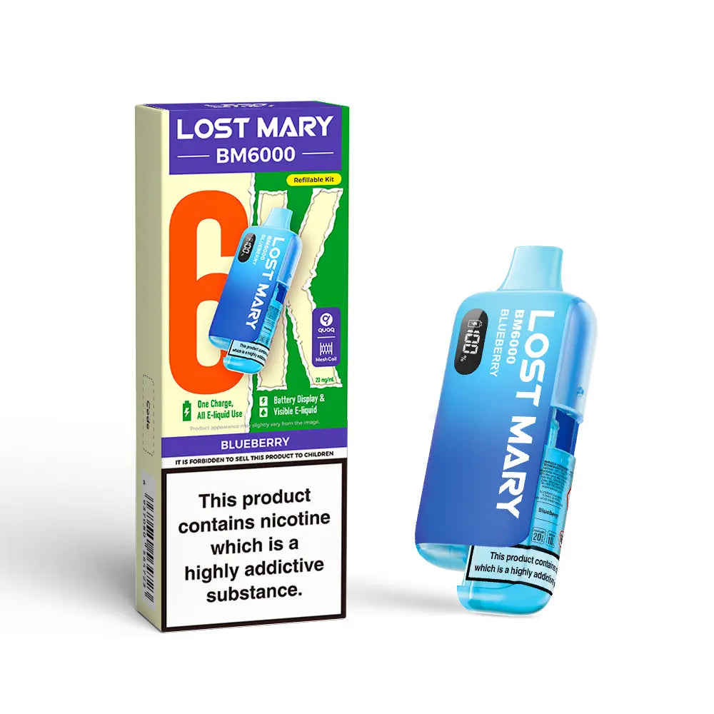 Lost Mary BM6000 Pod Kit – Rechargeable Refillable Vape | 6000 Puffs | 20mg Lost Mary