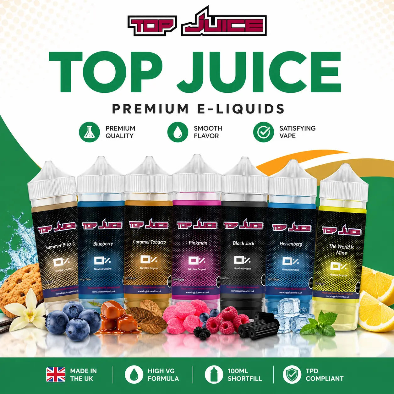 Top Juice 100ml 80/20 VG/PG Shortfill E-Liquid