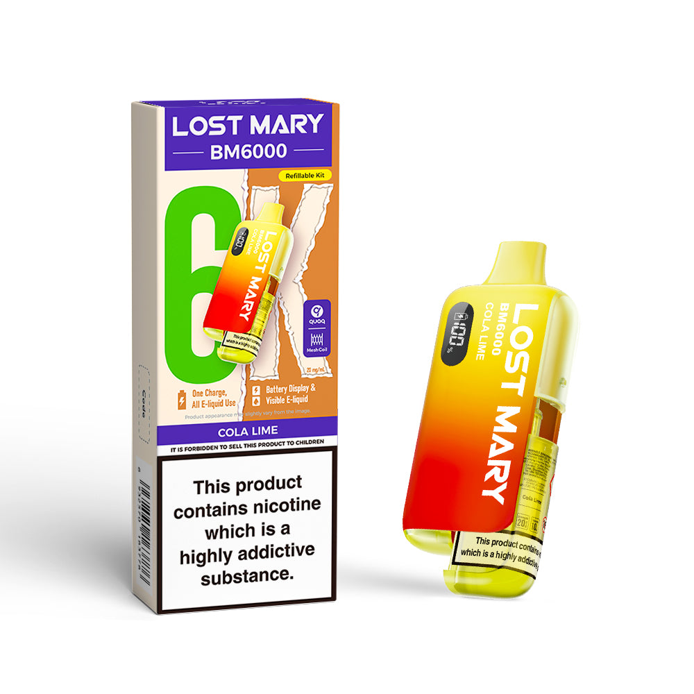 Lost Mary BM6000 Pod Kit – Rechargeable Refillable Vape | 6000 Puffs | 20mg