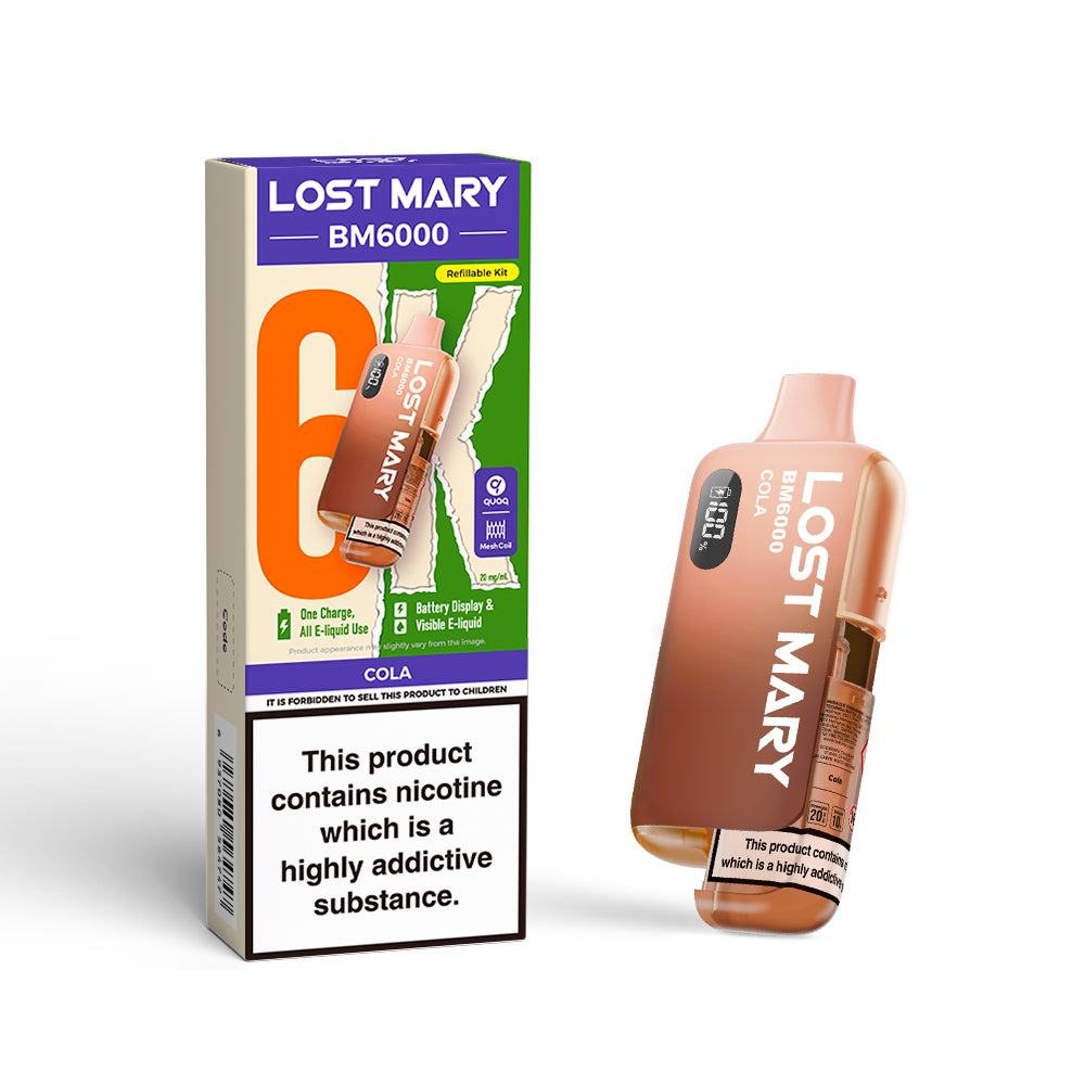 Lost Mary BM6000 Pod Kit – Rechargeable Refillable Vape | 6000 Puffs | 20mg