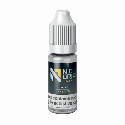 NIC DRIP 100VG Nicotine Shot - 10ml 18mg/ml Nic Drip