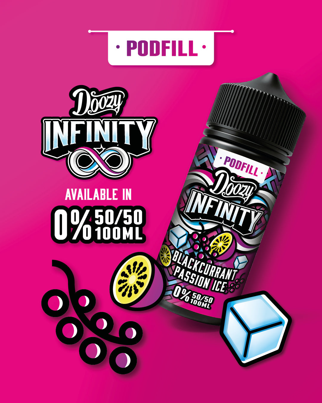 Doozy Infinity Pod Fill 50/50 100ml Shortfill E-Liquid