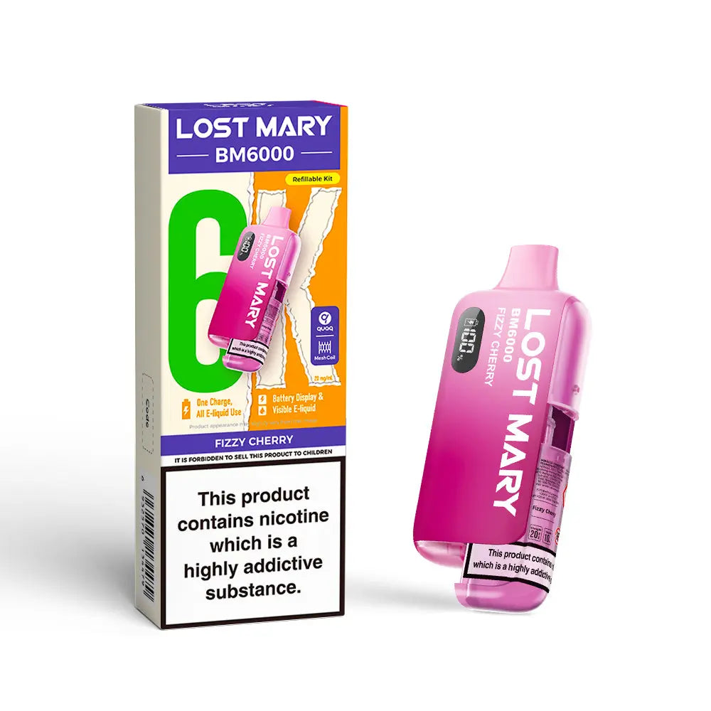 Lost Mary BM6000 Pod Kit – Rechargeable Refillable Vape | 6000 Puffs | 20mg Lost Mary