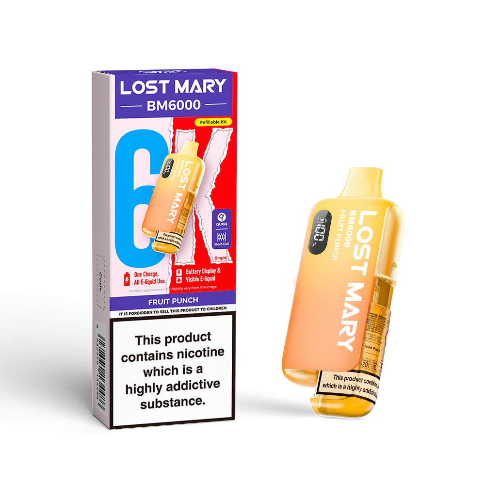 Lost Mary BM6000 Pod Kit – Rechargeable Refillable Vape | 6000 Puffs | 20mg