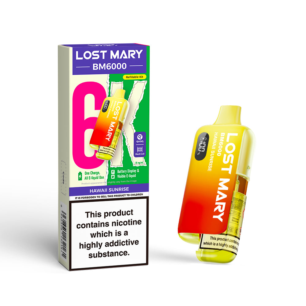 Lost Mary BM6000 Pod Kit – Rechargeable Refillable Vape | 6000 Puffs | 20mg