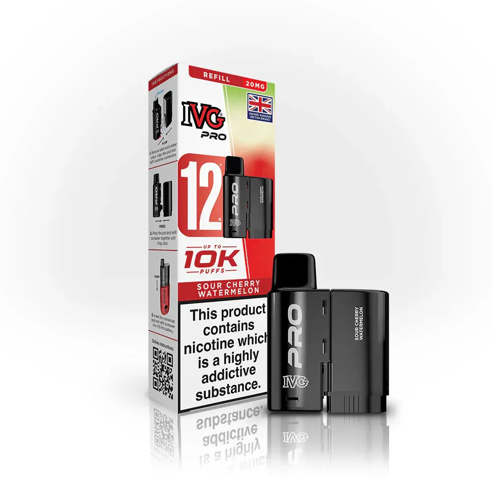 IVG Pro 12 Refill Pods – 2ml + 10ml | Up to 10,000 Puffs | 20mg