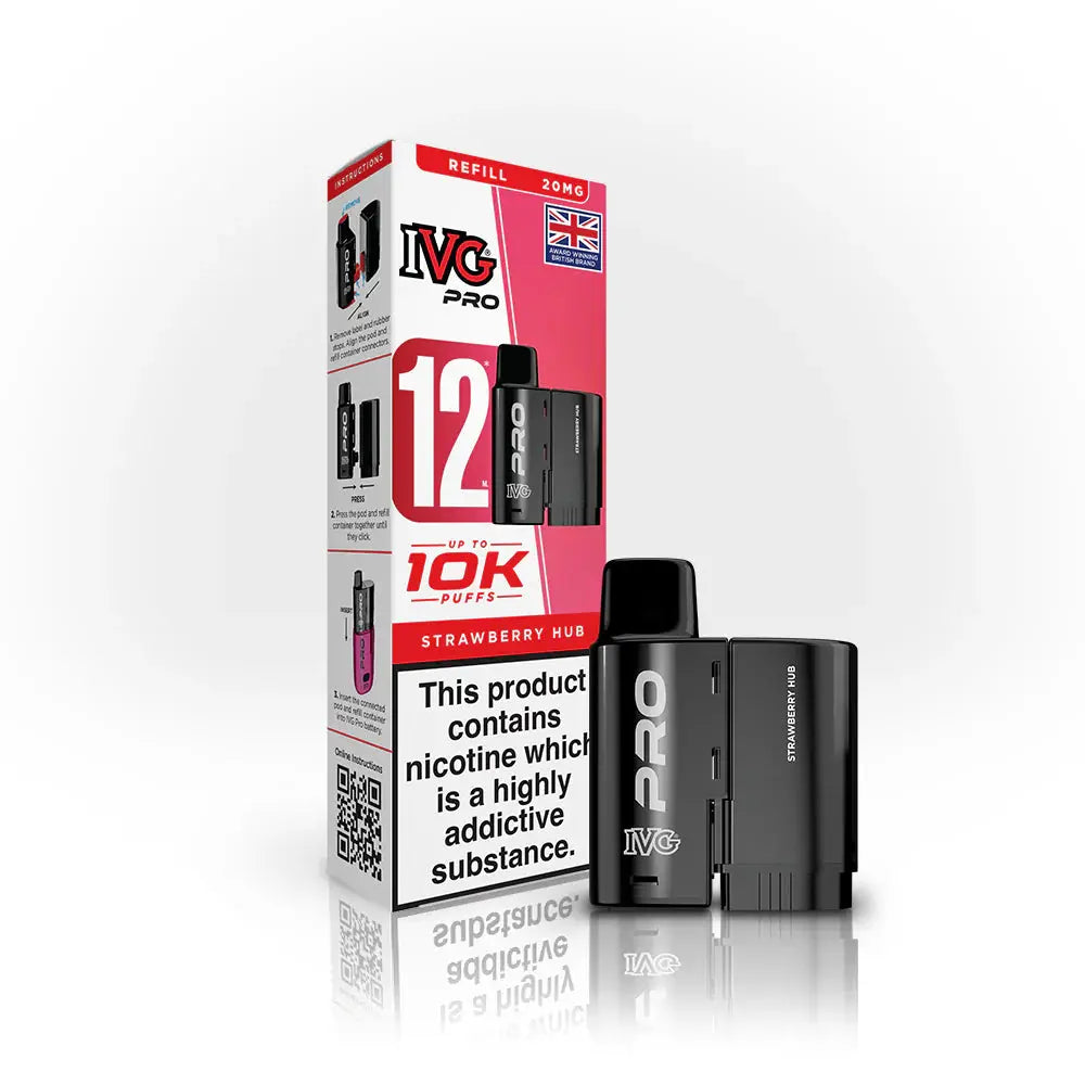IVG Pro 12 Refill Pods – 2ml + 10ml | Up to 10,000 Puffs | 20mg Nic Salt IVG