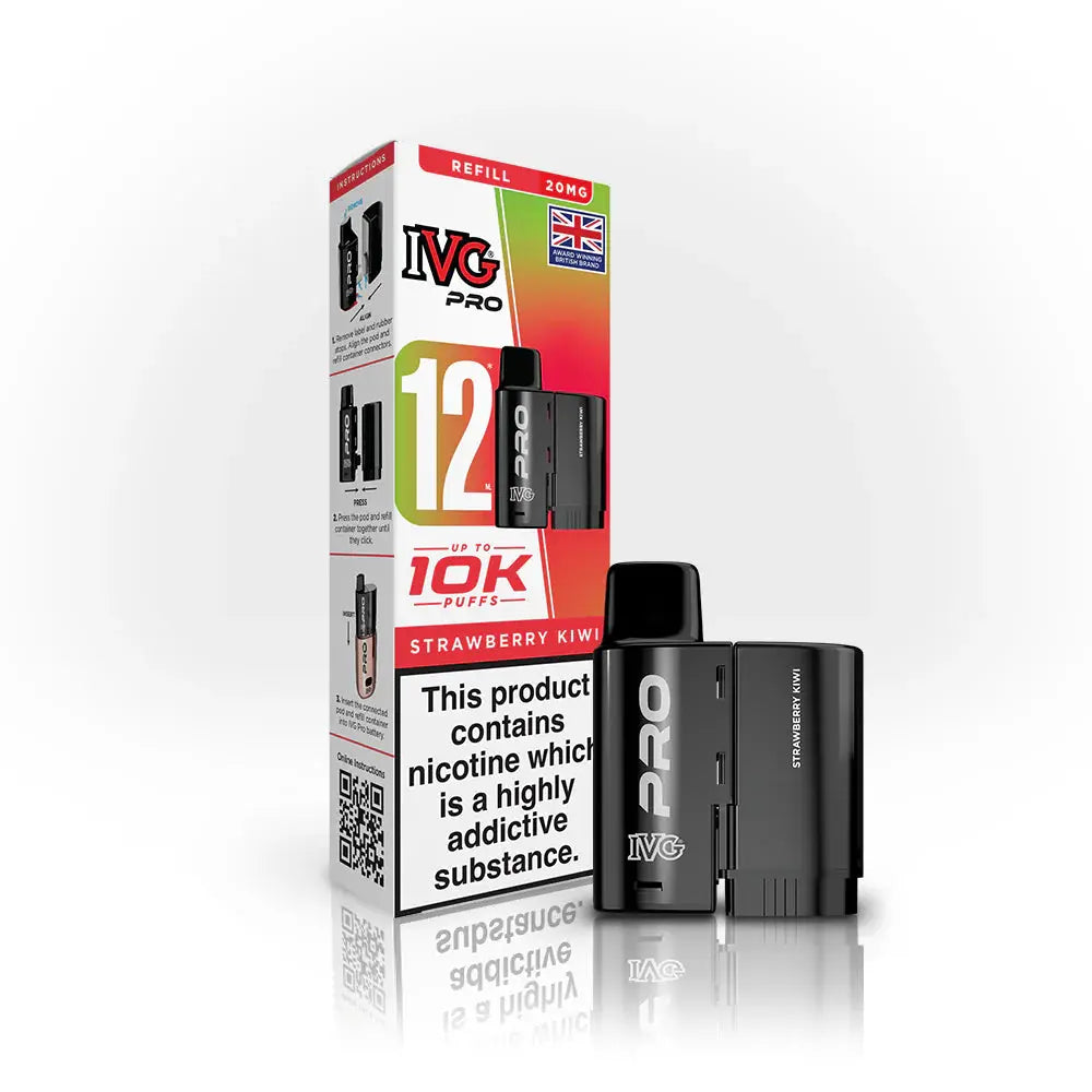 IVG Pro 12 Refill Pods – 2ml + 10ml | Up to 10,000 Puffs | 20mg Nic Salt IVG