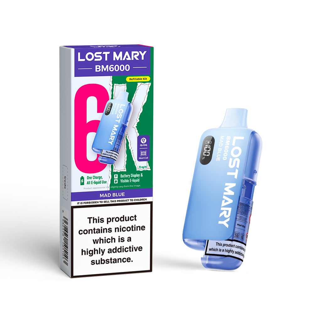 Lost Mary BM6000 Pod Kit – Rechargeable Refillable Vape | 6000 Puffs | 20mg
