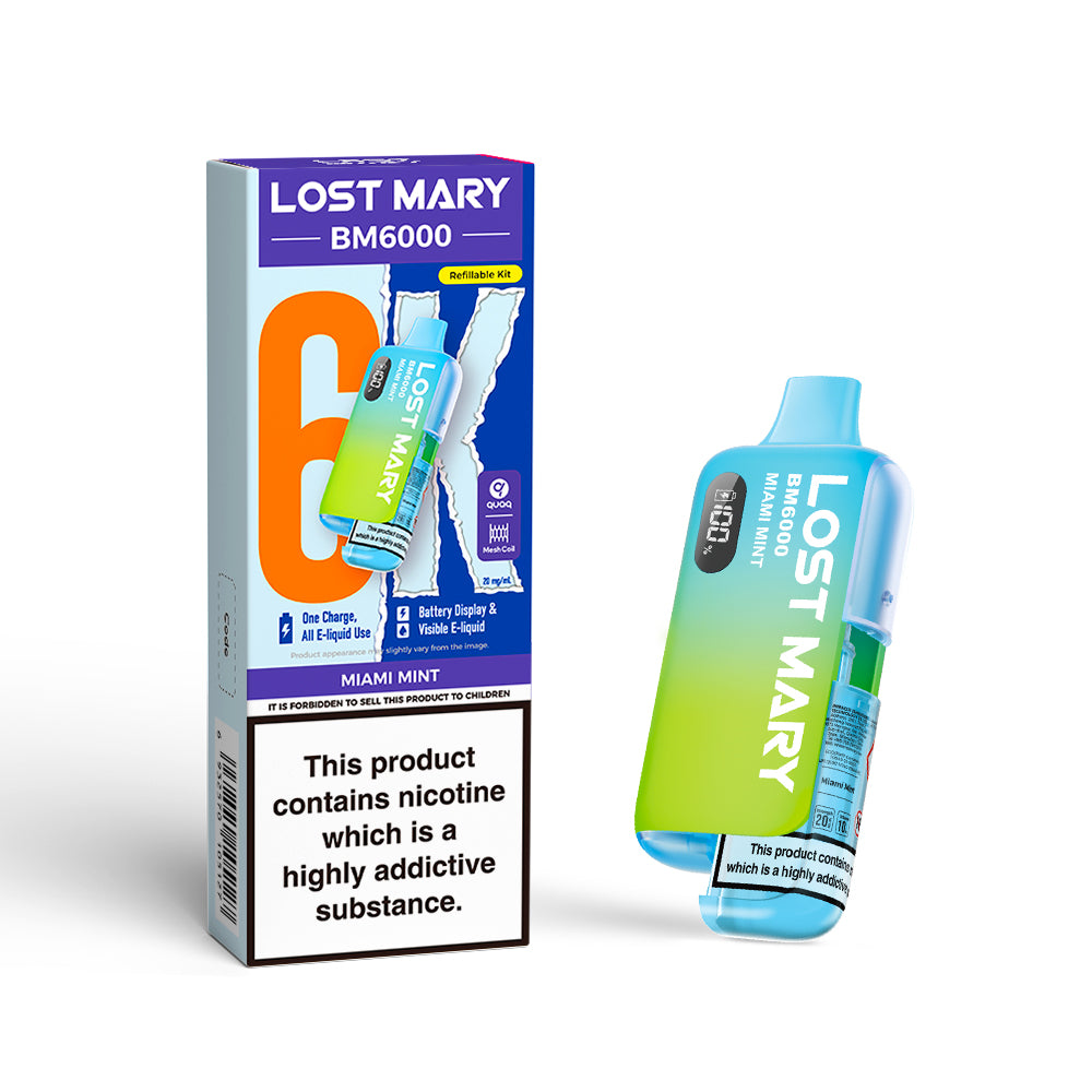 Lost Mary BM6000 Pod Kit – Rechargeable Refillable Vape | 6000 Puffs | 20mg