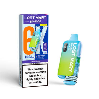 Lost Mary BM6000 Pod Kit – Rechargeable Refillable Vape | 6000 Puffs | 20mg