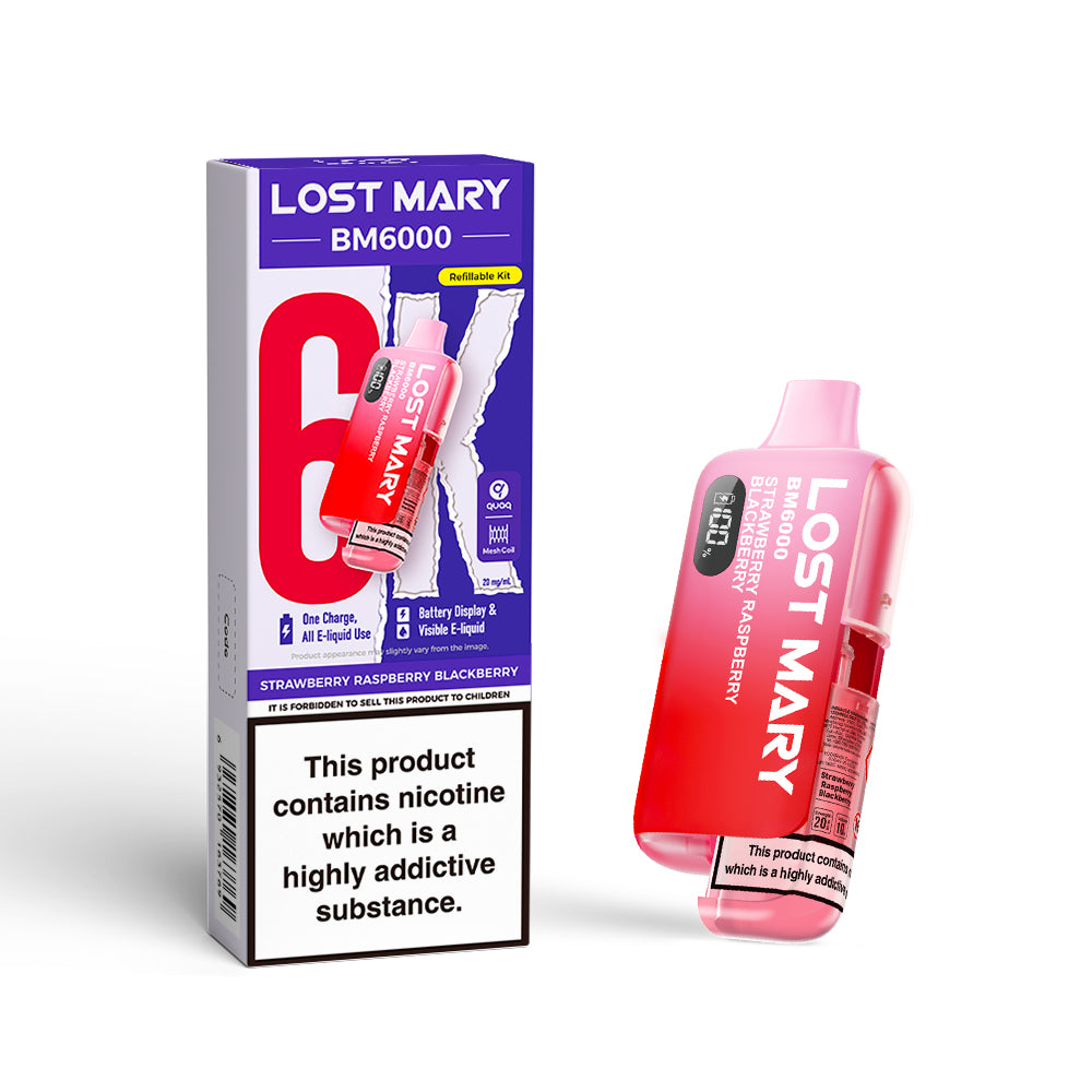 Lost Mary BM6000 Pod Kit – Rechargeable Refillable Vape | 6000 Puffs | 20mg