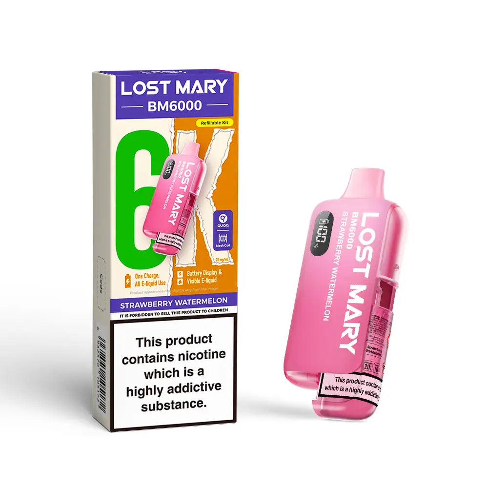 Lost Mary BM6000 Pod Kit – Rechargeable Refillable Vape | 6000 Puffs | 20mg Lost Mary
