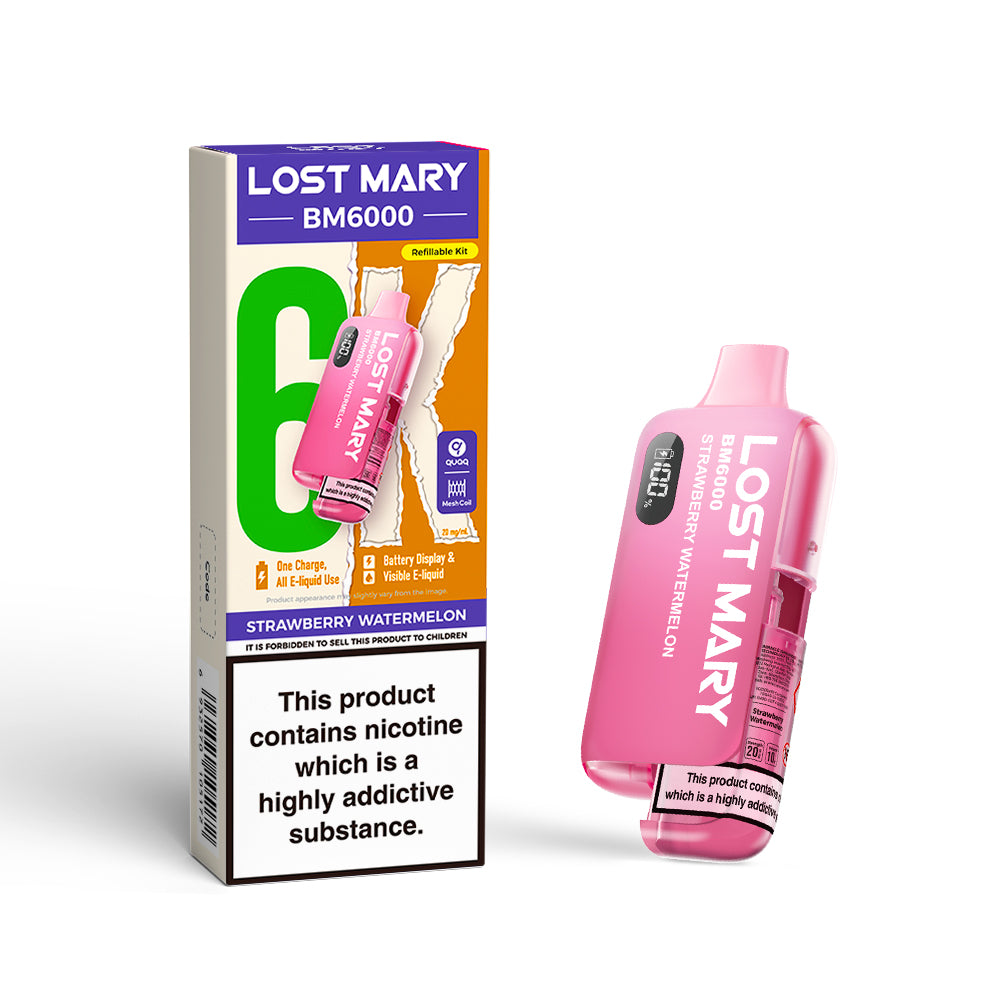 Lost Mary BM6000 Pod Kit – Rechargeable Refillable Vape | 6000 Puffs | 20mg