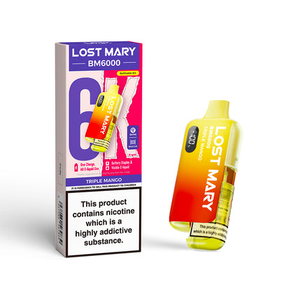 Lost Mary BM6000 Pod Kit – Rechargeable Refillable Vape | 6000 Puffs | 20mg