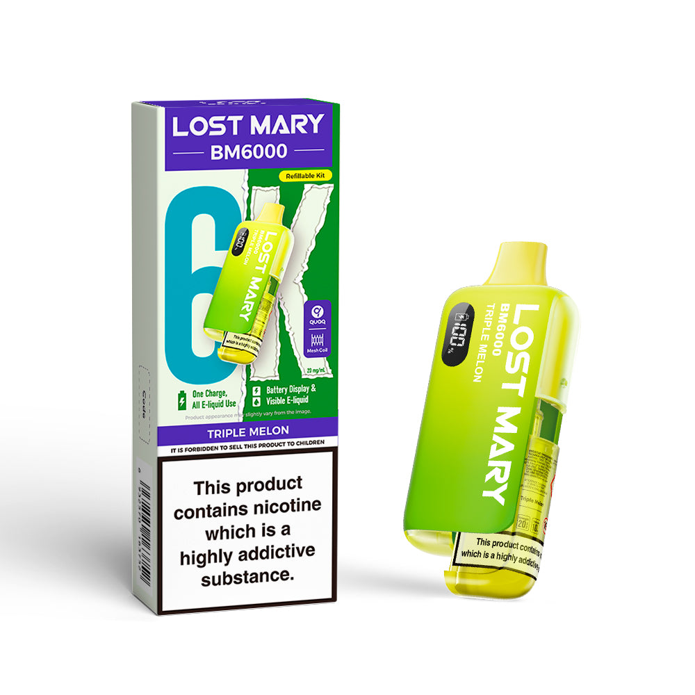 Lost Mary BM6000 Pod Kit – Rechargeable Refillable Vape | 6000 Puffs | 20mg