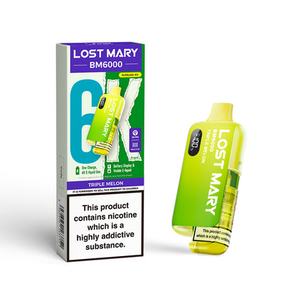 Lost Mary BM6000 Pod Kit – Rechargeable Refillable Vape | 6000 Puffs | 20mg