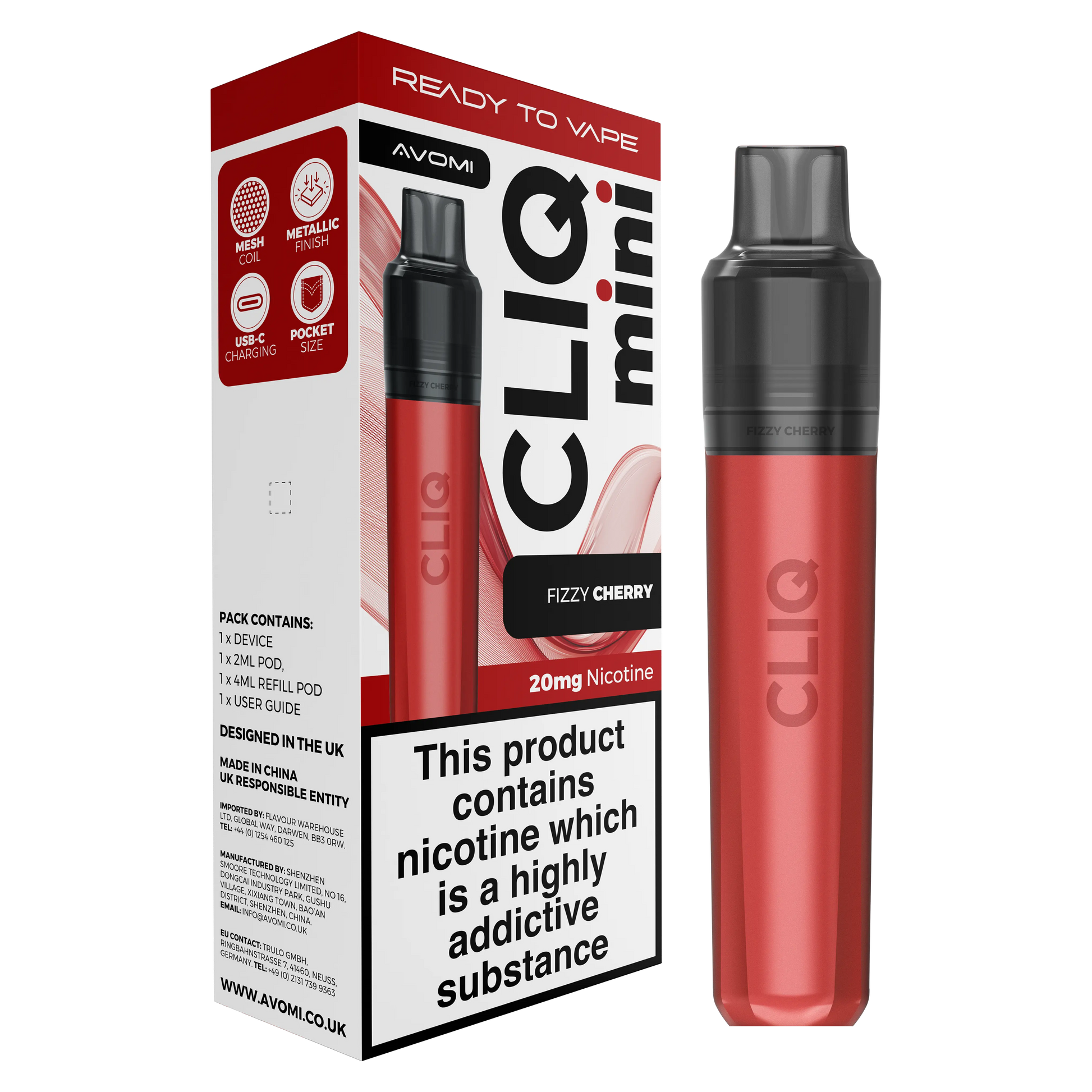 Avomi CLIQ Mini Prefilled Pod Kit (2ml + 4ml) | Upto 3000 Puffs