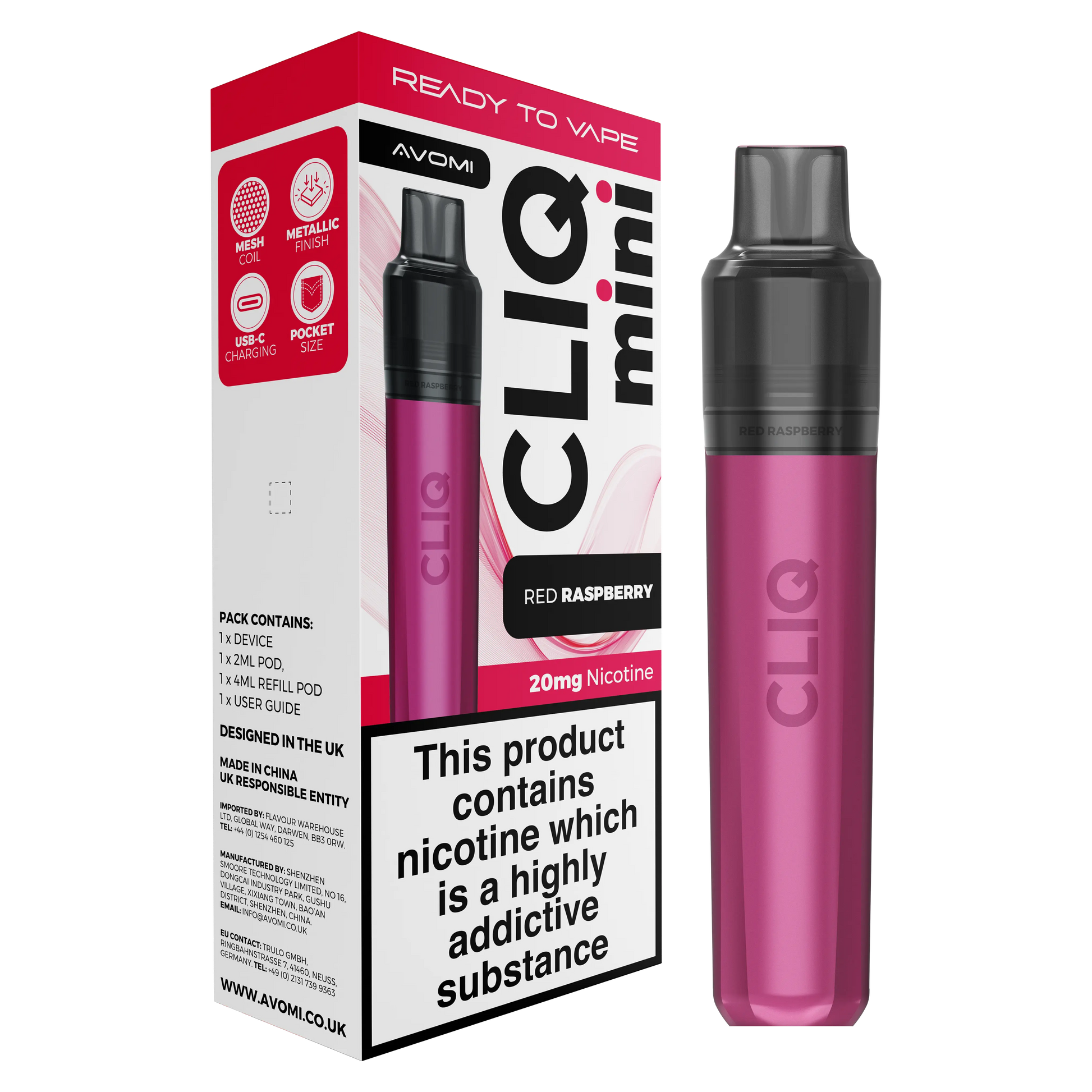 Avomi CLIQ Mini Prefilled Pod Kit (2ml + 4ml) | Upto 3000 Puffs