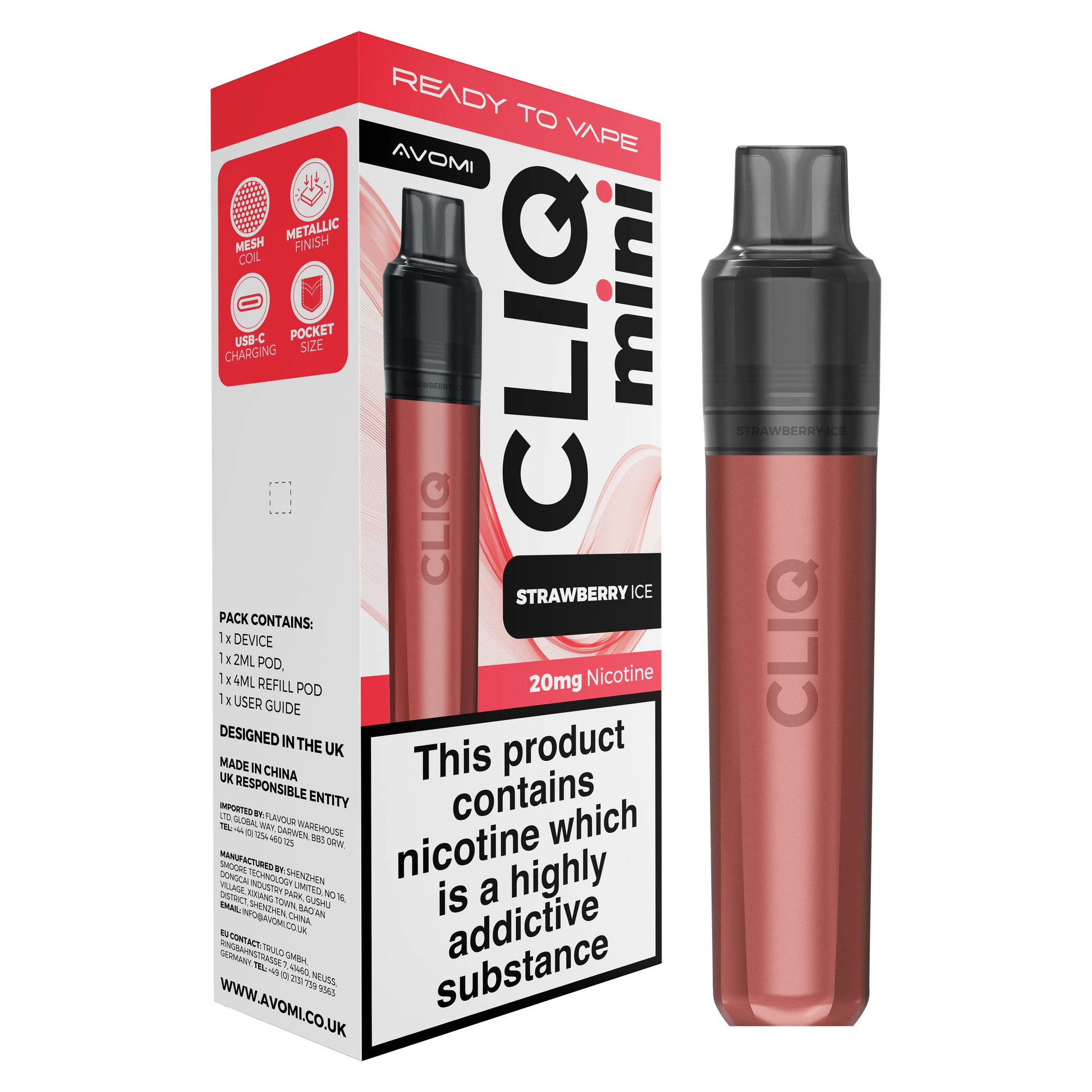 Avomi CLIQ Mini Prefilled Pod Kit (2ml + 4ml) | Upto 3000 Puffs