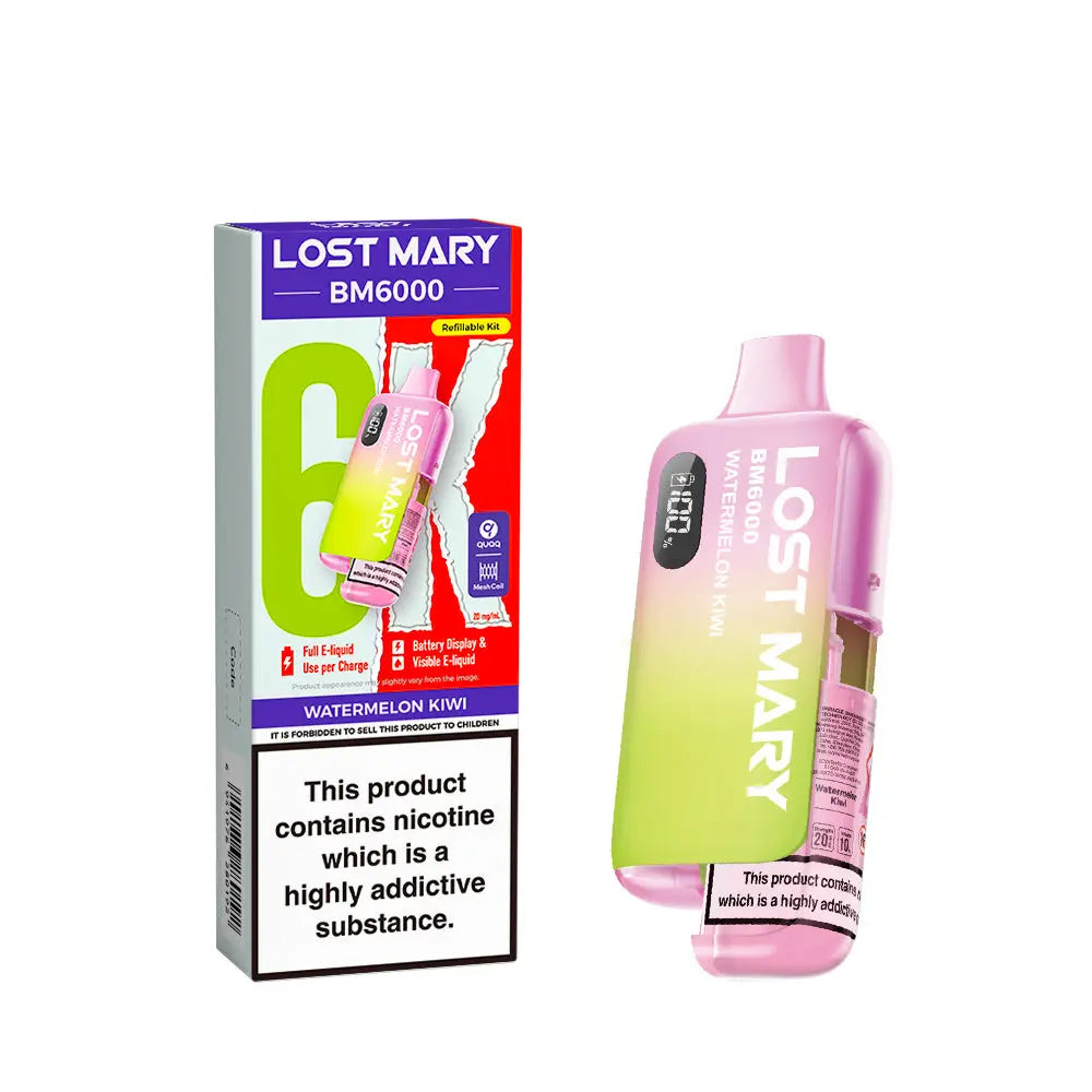 Lost Mary BM6000 Pod Kit – Rechargeable Refillable Vape | 6000 Puffs | 20mg Lost Mary