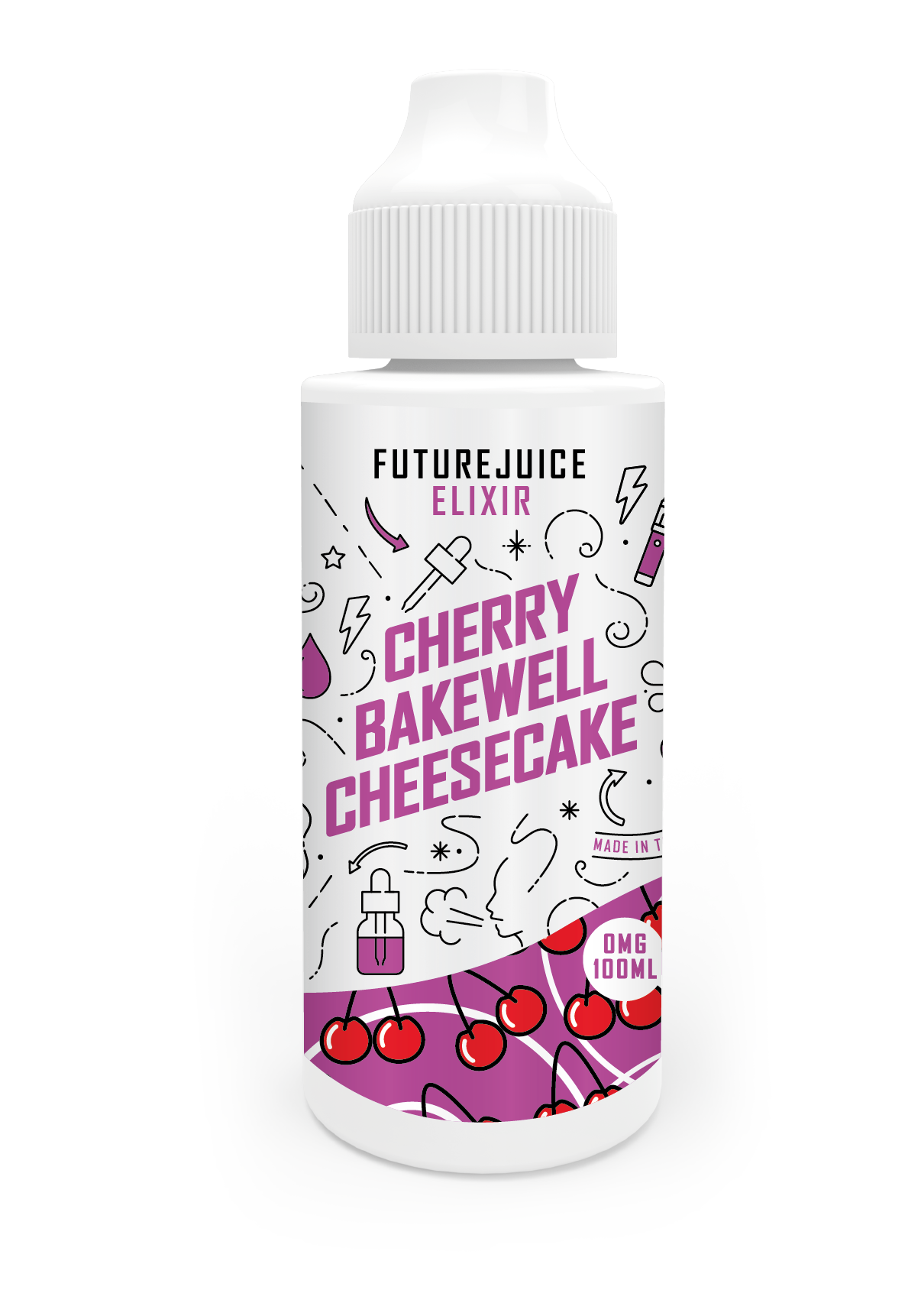 Future Juice Elixir 100ml 70/30 VG/PG E-Liquid Shortfill - Cherry Bakewell Cheesecake image