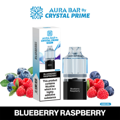 Crystal Prime Aura Bar 10K Prefilled Pods - Blueberry Raspberry image