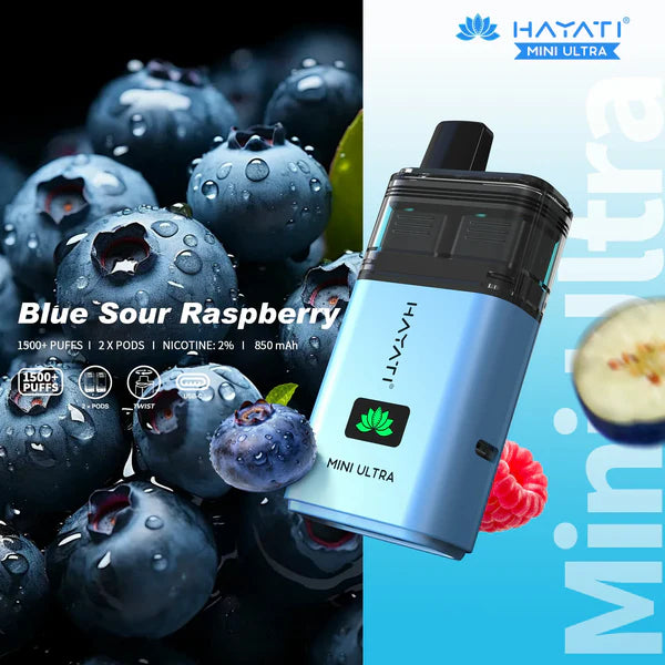 Hayati Mini Ultra 1500 Puffs Prefilled Vape Kit - Blue Sour Raspberry image