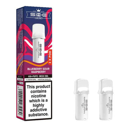 SKE Crystal Bar 600 Pro Prefilled Pods – 20mg Nicotine Salt (2 Pack) - Blue Sour Raspberry image