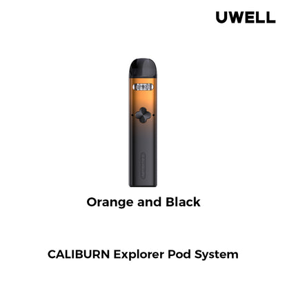 Uwell Caliburn Explorer Pod Kit – Dual Flavor Vaping - Orange Black image