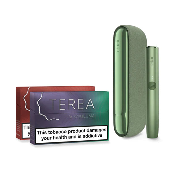 IQOS ILUMA Starter Kit | Free (2 Pack) of TEREA Sticks - Moss Green image