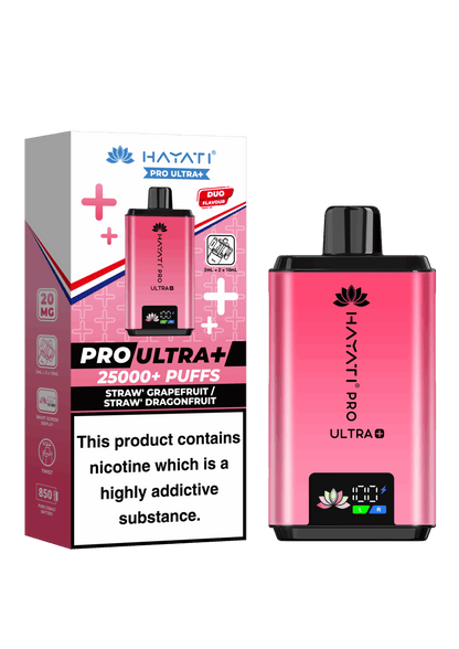 Hayati Pro Ultra Plus 25K Prefilled Vape Kit - Straw' Grapefruit / Straw' Dragonfruit image