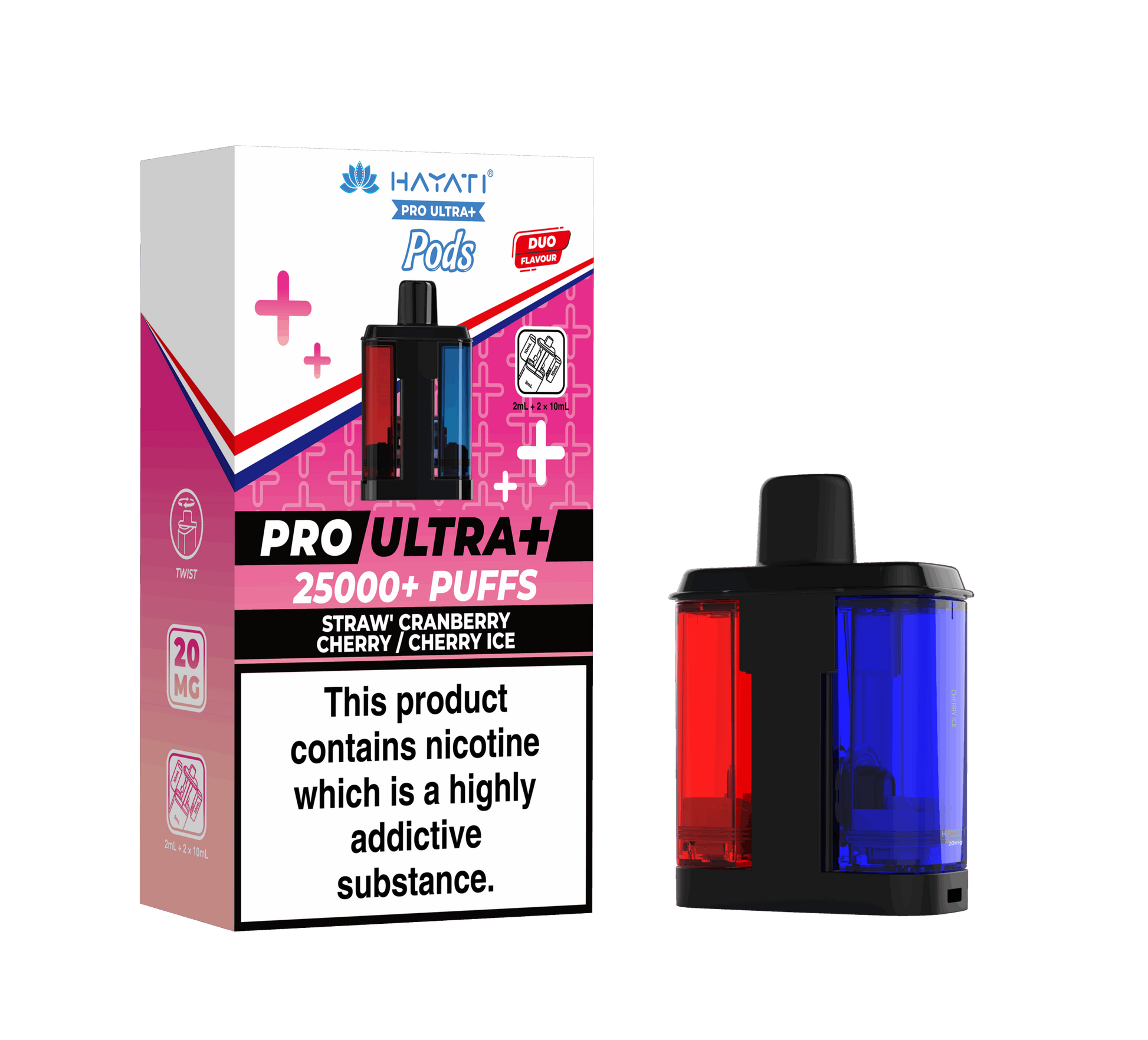 Hayati Pro Ultra Plus 25K Prefilled Pods - Straw' Cranberry Cherry / Cherry Ice image