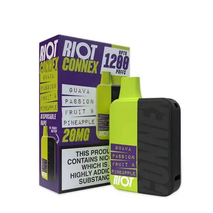 Riot Squad Connex Prefilled Pod Vape Kit | 1200 Puffs | 20MG - Guava Passionfruit &amp; Pineapple image