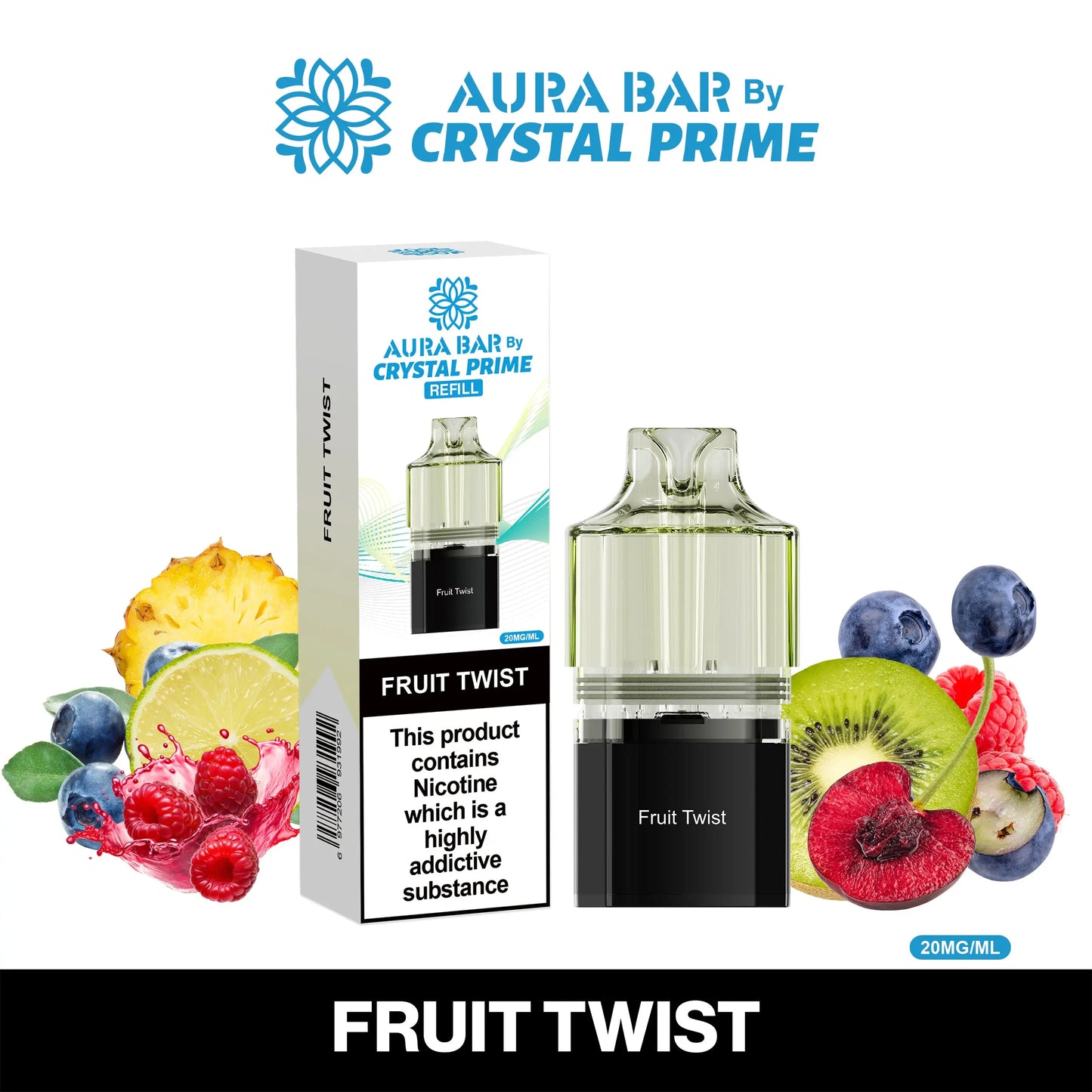 Crystal Prime Aura Bar 10K Prefilled Pods - Fruit Twist image