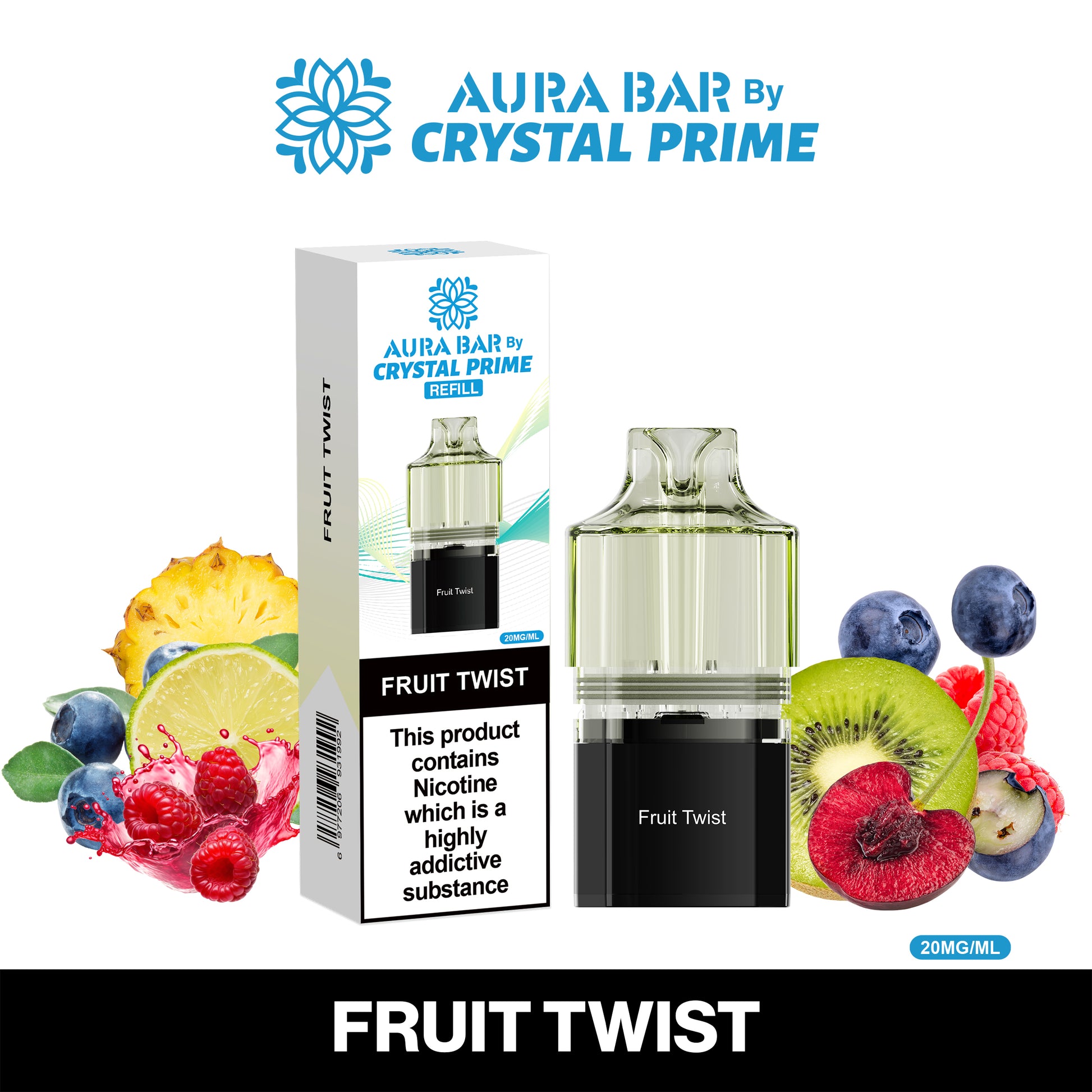 Crystal Prime Aura Bar 10K Prefilled Pods - Fruit Twist image
