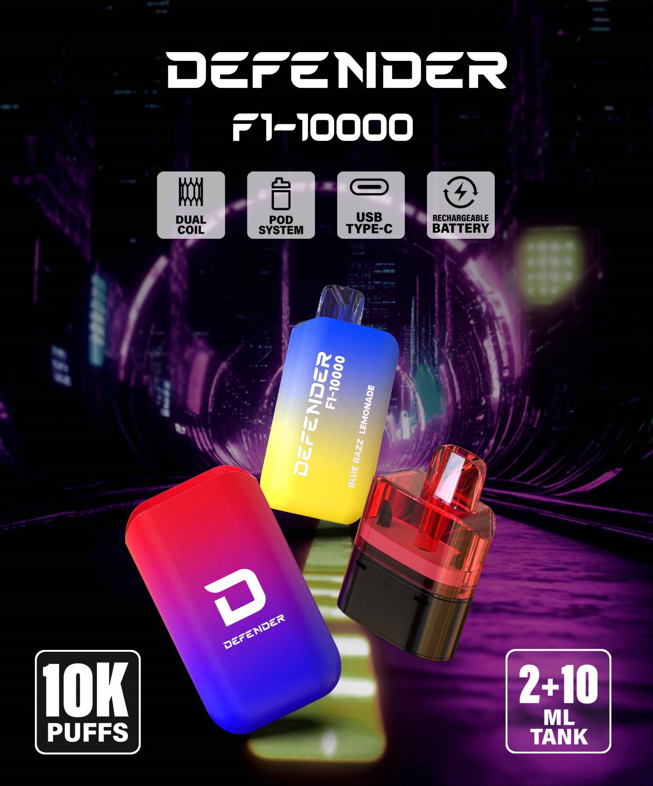 Defender F1-10000 Prefilled Vape Kit image 2
